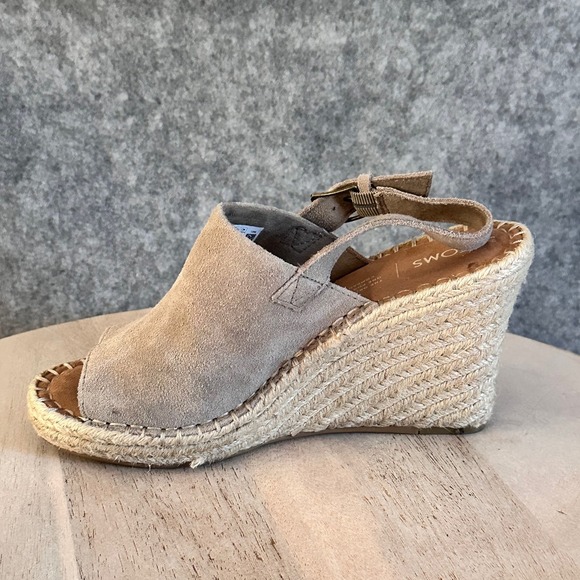 TOMS Monica Wedge Espadrilles Sandals Desert Taupe Womens Size 8 - Picture 6 of 15